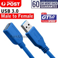 New USB 3.0 Super Speed Extension Cable Insulation Protected Male to Female Aus