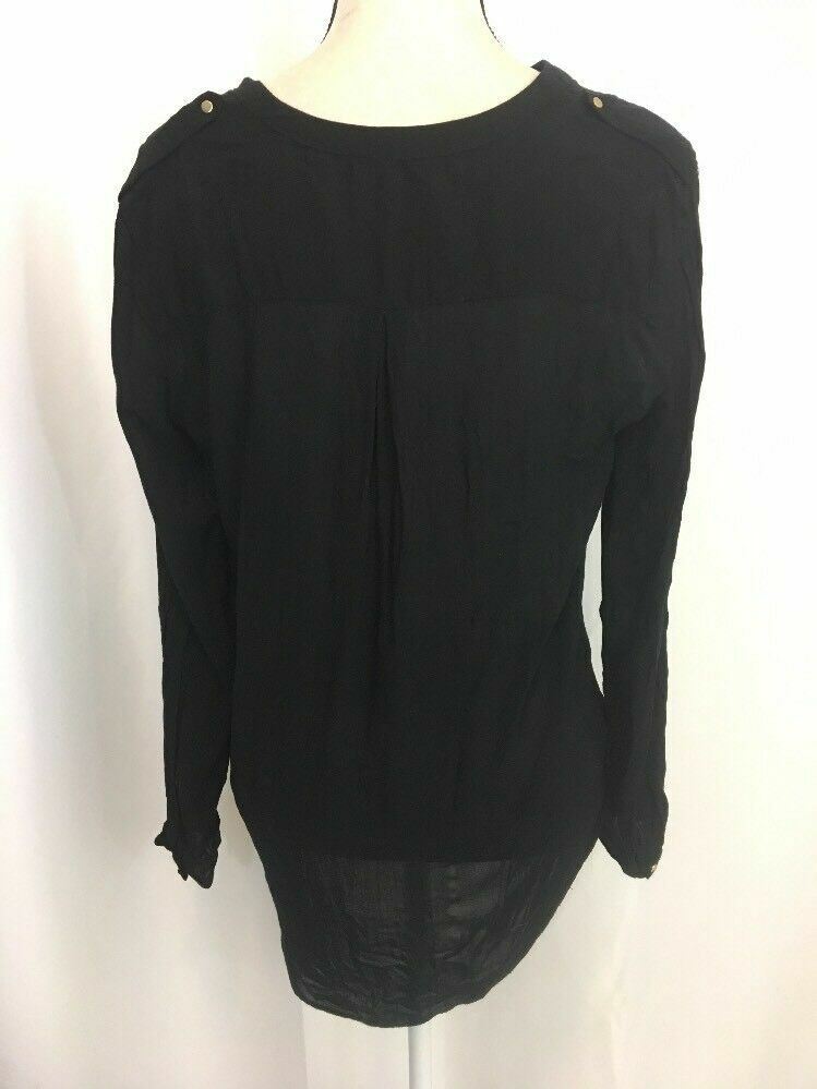 Zara Womens Solid Black Button Down Long Sleeve B… - image 4