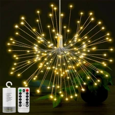 Hanging Firework LED Fairy String Light 8Modes Remote Christmas Party Xmas Decor