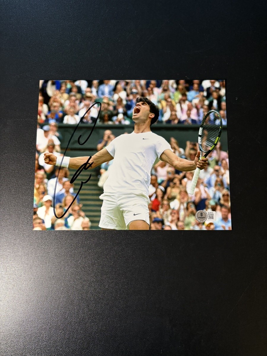 カルロスアルカラス ウィンブルドンウィナー 直筆サインフォト CARLOS ALCARAZ SIGNED US OPEN WIMBLEDON FRENCH 8X10 PHOTO BECKETT