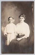 Postcard RPPC Real Photo of Woman and Daughter 1910-1924 Artura Stamp Box