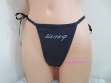 Ann Summers Tie Me Up Black String thong Size 10 - 12 New Free Post