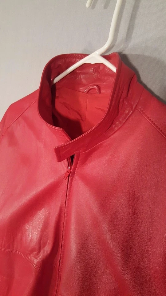 Chaqueta de cuero Cortefiel Red Café Racer de colección talla 44 L Punk Rock Ska Foto 3 de 4