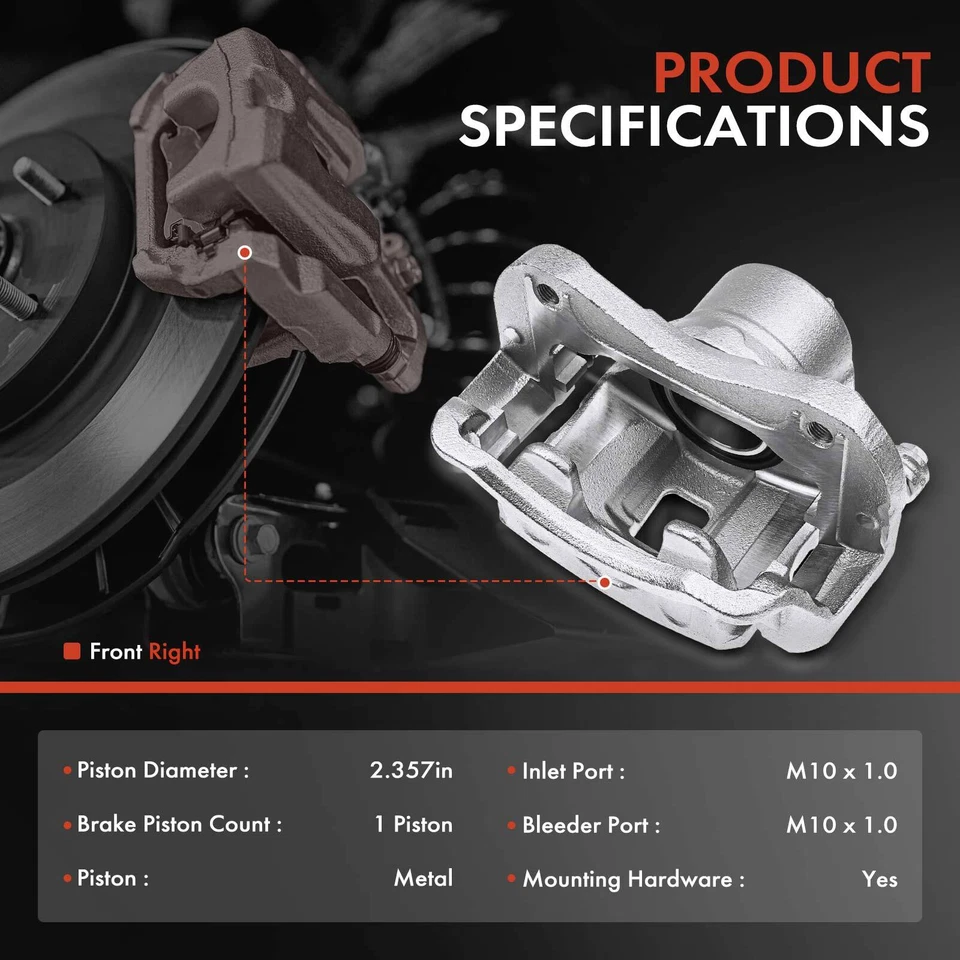 Pinça de freio a disco dianteira direita com suporte para Hyundai Azera 06-11 Sonata Kia Amanti - Imagem 2 de 4
