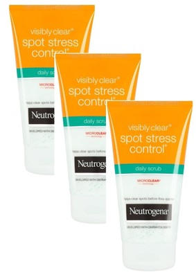 3 x Neutrogena Visibly Clear Spot Stress Control Scrub 150ml WELTWEITER VERSAND