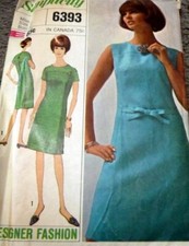 LOVELY VTG 1960s DRESS Sewing Pattern 12/32
