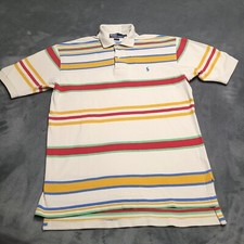 Vtg Ralph Lauren Medium Striped Polo Dress Buisness Shirt Button Long Tail