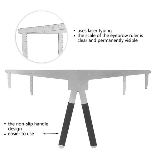 Portable Stainless Steel Eyebrow Ruler For Precise Tattoo Measurement ...