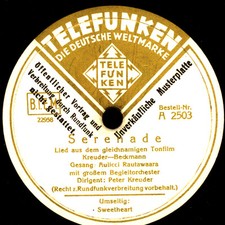 AULICCI RAUTAWAARA  Serenade / Sweetheart (will you remember)    78rpm     S5539