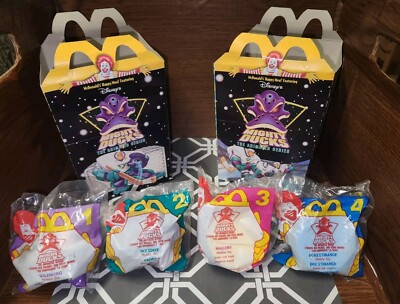 1997 McDonald's Mighty Ducks Disney Puck HappyMeal Toy Complete Set With 2 Boxes