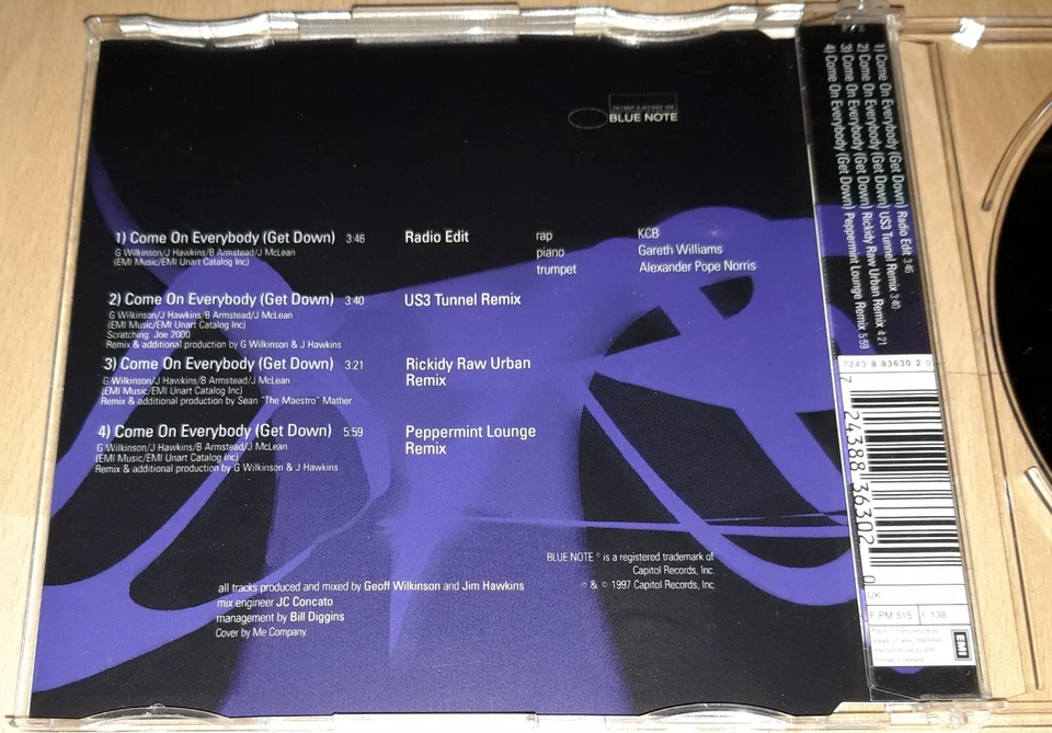 US 3 - Come On Everybody (Get Down) / Cantaloop - 2 CD Single RAP Hip Hop Jazz🎶 - Bild 4 von 4