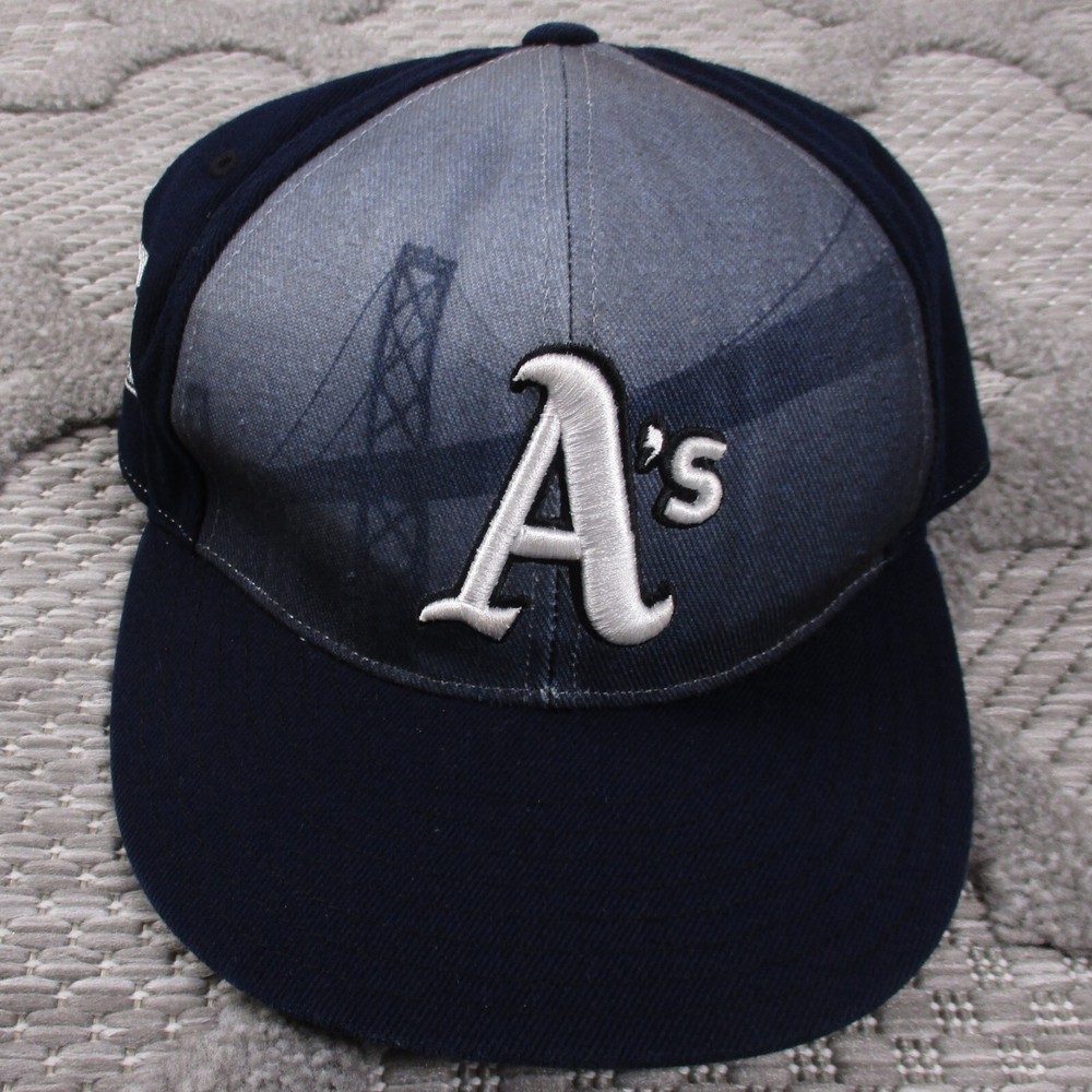 Oakland Athletics Hat Mens 7 3/8 Blue American Needle Skyline Bay Bridge Print
