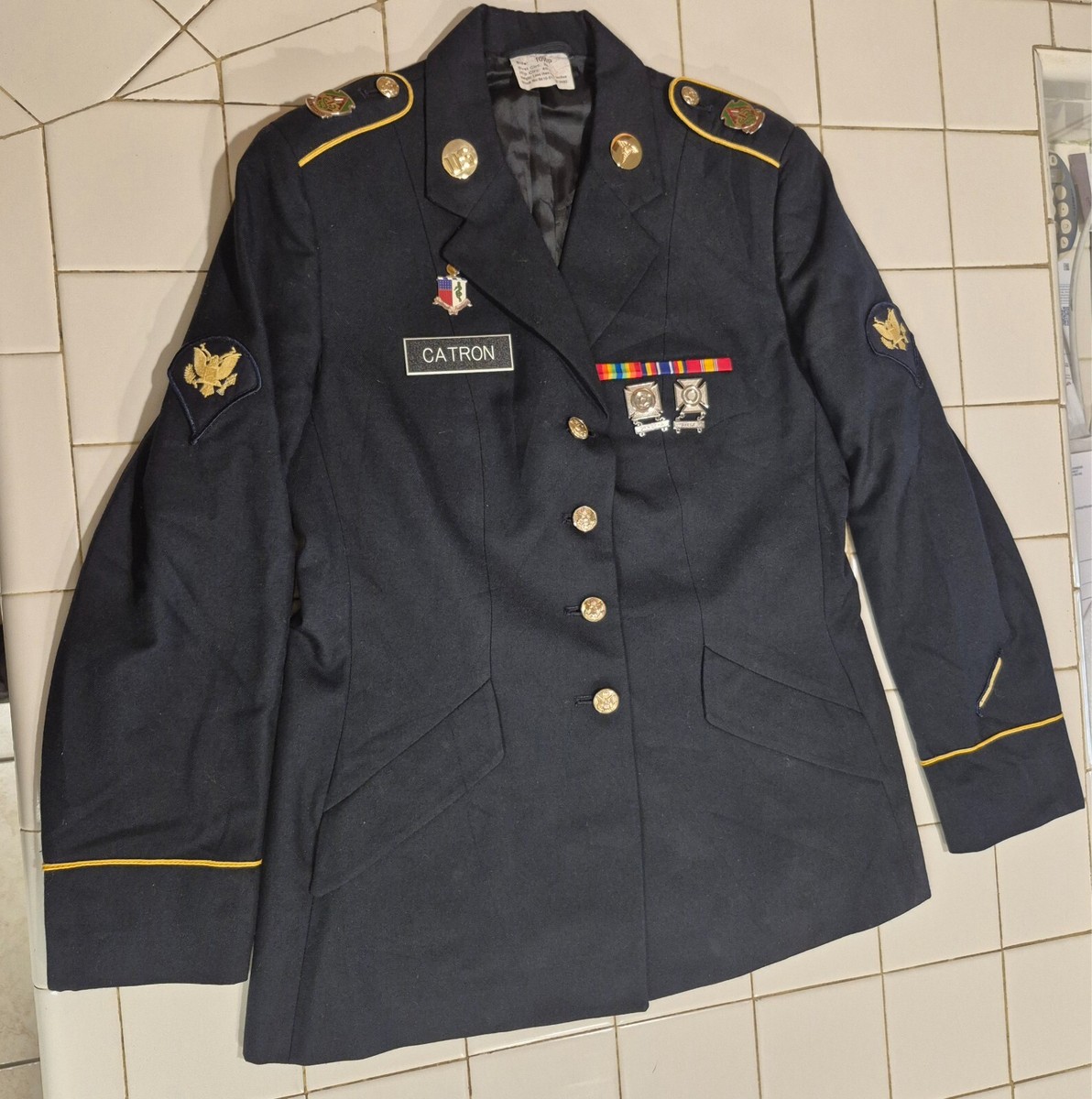 US Army Navy Enlisted Service Uniform ASU Dress Blue Jacket Coat Women's  10WP