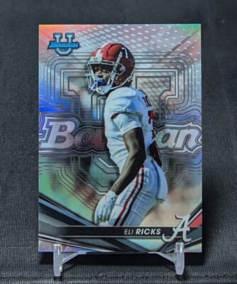 Eli Ricks Refractor Rookie 2022 Bowman's Best University Card #55 Alabama/Eagles