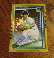 2025 Donruss Optic Ryan Sloan -Rated Prospect Gold Prizm Auto 09/10 Mariners SP