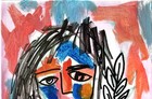 Hand Painted Neo Expressionist Portrait Acrylic 11x14 Canvas,  Holly Hammond — photo 4
