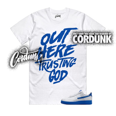 Air Force 1 Game Royal Blue White Hyper Dunk Low T Shirt Match TG
