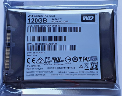 120 GB SATA WD Green PC SSD WDS120G1G0A-00SS50 2D-NAND TLC 2.5'' Hard Drive New
