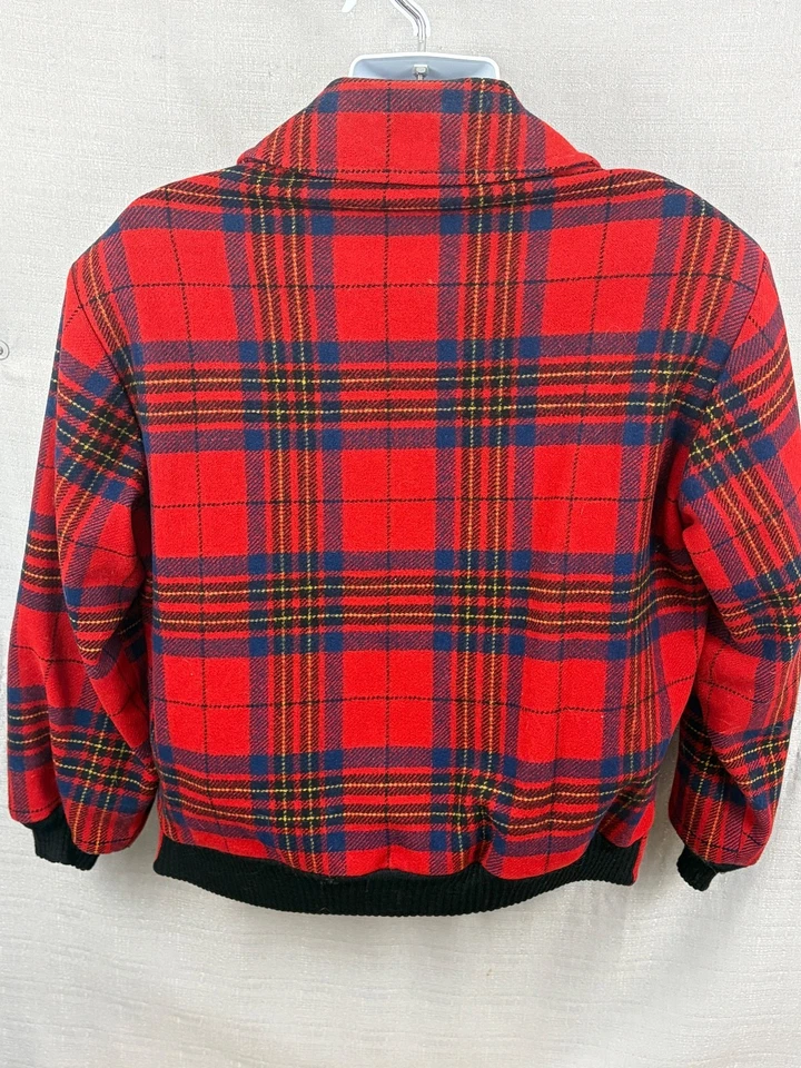 Chaqueta Pendleton vintage a cuadros 100 % lana con cremallera - Hecha en Portland Foto 2 de 4