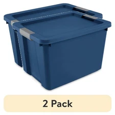 (2 pack) Sterilite Large Storage Bin, 20 Gallon Plastic Storage Container