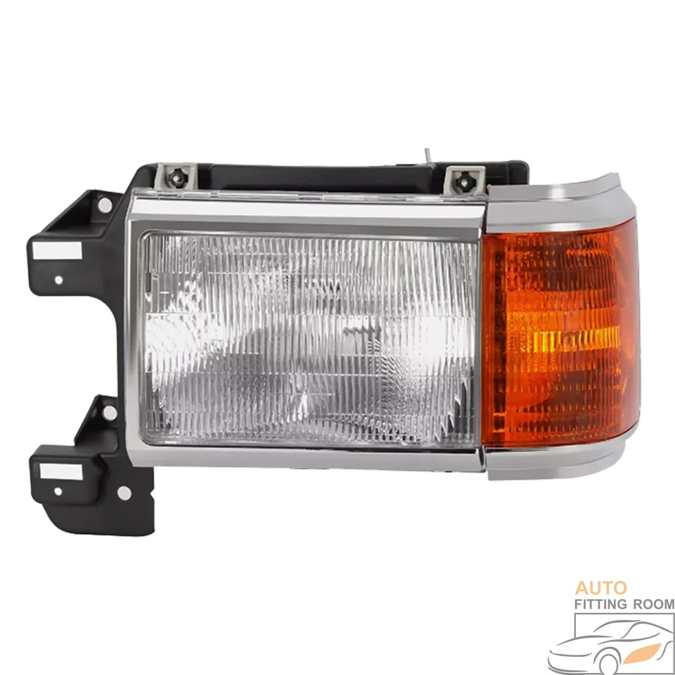 Chrome Headlight For 1987-1991 Ford F150 F250 Bronco Truck w/ Bulbs Left & Right - Image 3 of 4