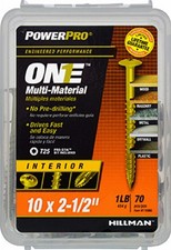 5 Pack - Power Pro One Interior Screws,Wafer Head,Yellow Zinc,#10x2-1/2 In.,68-P
