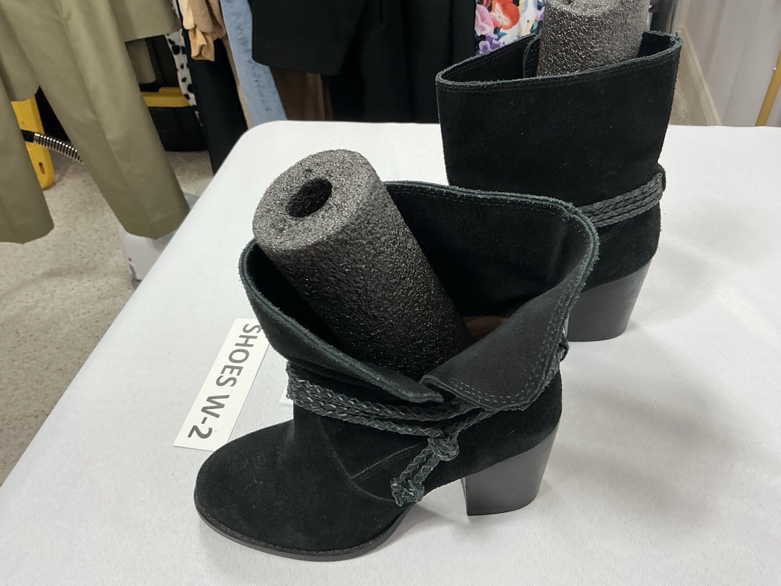 Womans Splendid Pullon Ankle Boots 7 M Black Block Heel 