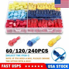 240/60pcs T-Taps Insulated Wire Connector Kit Quick Splice Terminals Crimp Cable
