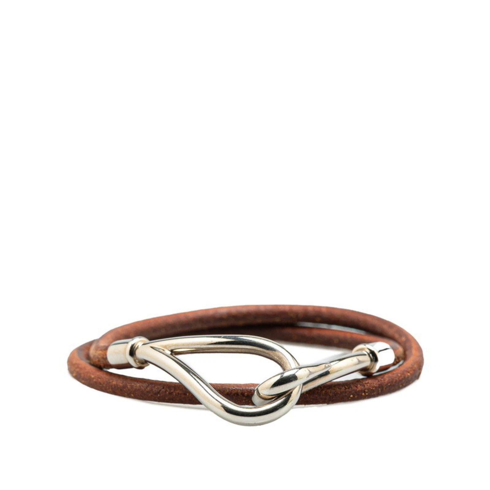 HERMÈS Bracciale Hermes Jumbo Marrone Argento Pelle Metallo Donna HERMES GZl18ql5