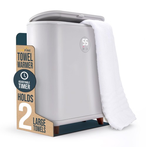 LiveFine Large Bucket Towel Warmer w/ LED, Fits Two 40x70 Towels