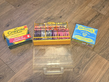 Vintage Crayola 72 Crayon Storage Case Sharpener  2x 64 Box Crayons 1 Vintage 