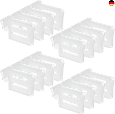 Fridge Organiser, Set of 16, Kitchen Storage Box, Organisation, Adjustable Drawe