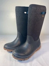BOGS Whiteout Faded Women's Boots Black Insulated Pull On Winter - US 8