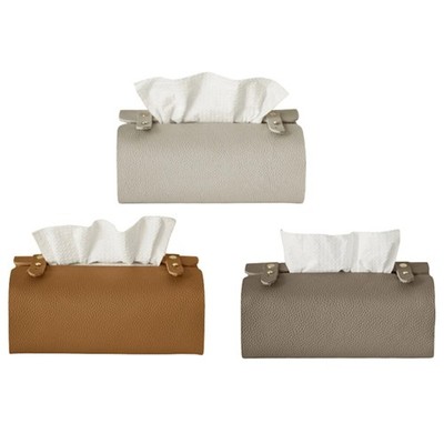 Leather Tissue Box Rectangular Napkin Dispenser Rack Paper Towel Container