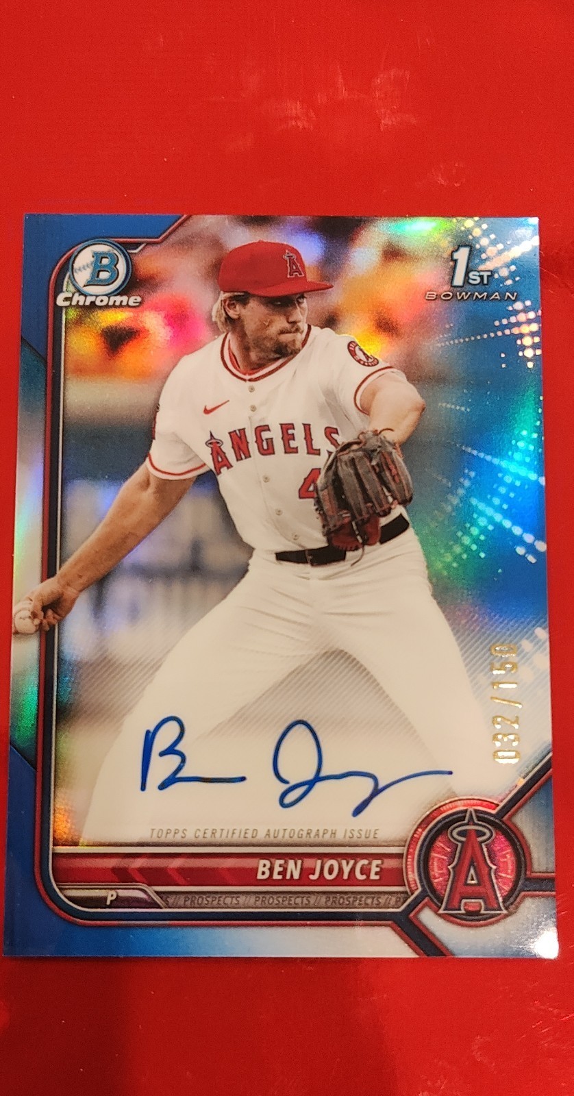 2022 Bowman Draft - Chrome Autographs Ben Joyce #CDA-BJ Blue /150
