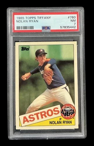 1985 topps #760 nolan ryan; glossy tiffany edition PSA 7  **REGRADE