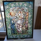 Vtg 90s Stained Glass Suncatcher Reproduction L C Tiffany Madonna of the Flowers