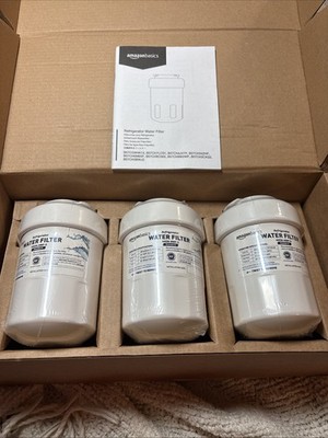 Refrigerator Water Filter Cartridge - Pack of 3, Amazon Basic Replacement GE MWF