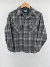 Vintage 70s Pendleton Board Shirt Men's Sz M Rare Loop Collar Flannel 100 Wool