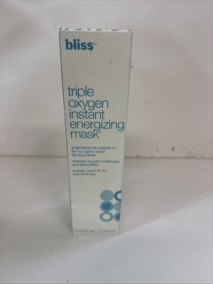 Bliss Triple Oxygen Instant Energizing Mask 3.4 fl oz, New In Box