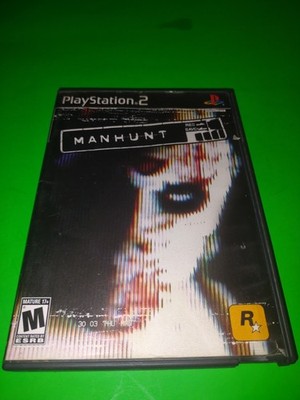 MANHUNT PS2 PlayStation 2 (2003) No Manual  Black Label Blockbuster Case 