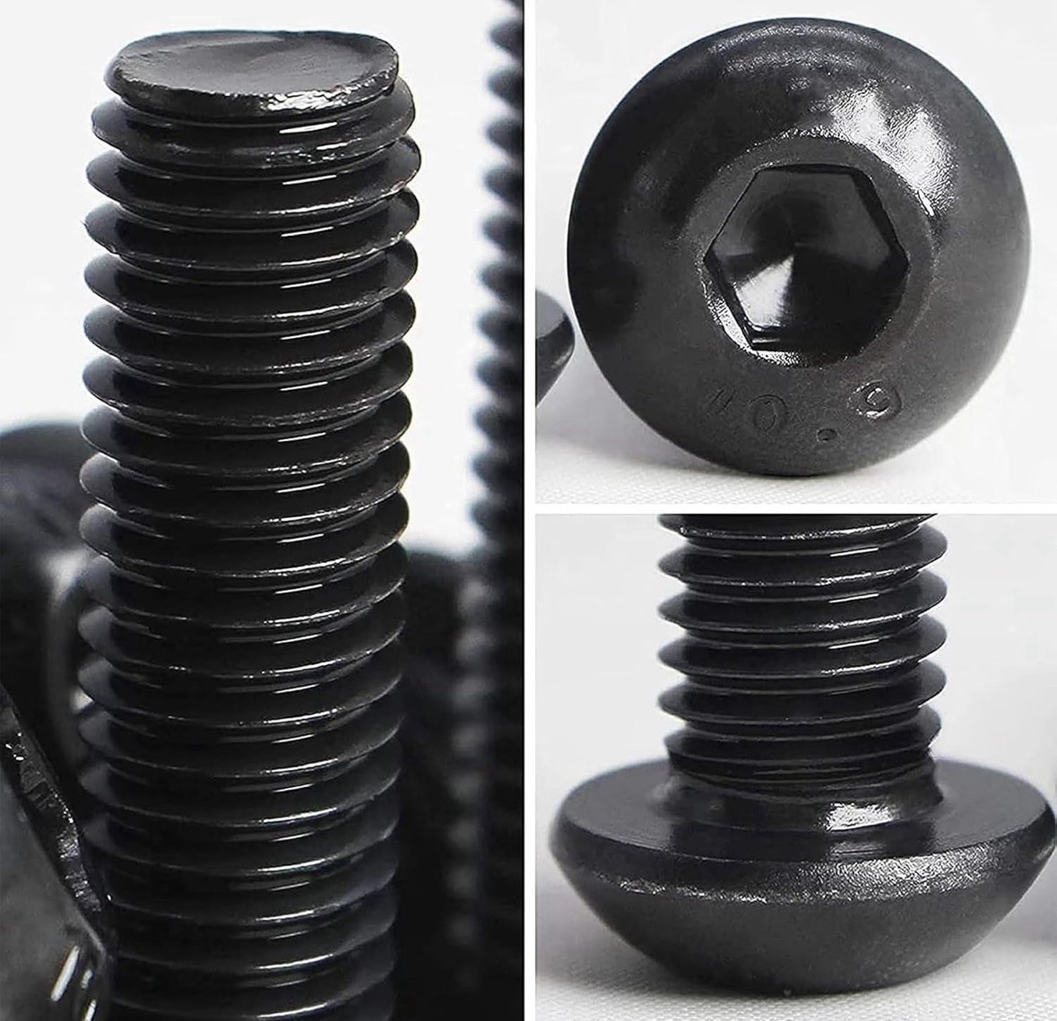 M5 x 16mm Button Head Socket Cap Screws, 10.9 Grade Alloy Steel Black 50/pcs