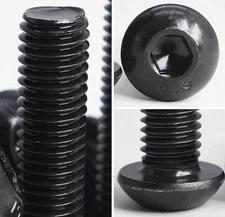 M5 x 16mm Button Head Socket Cap Screws, 10.9 Grade Alloy Steel Black 50/pcs