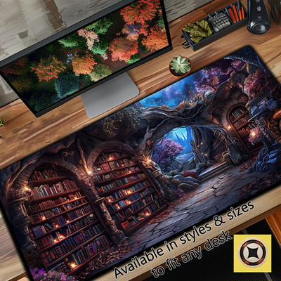 Enchanted Mystic Archive, Library Desk Mat, Witchy Mouse pad XL, Dark Academia