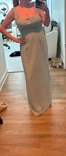 AZAZIE sz 8 Flori Sheath Column Gown Maxi Dress in Agave Light Green Retro