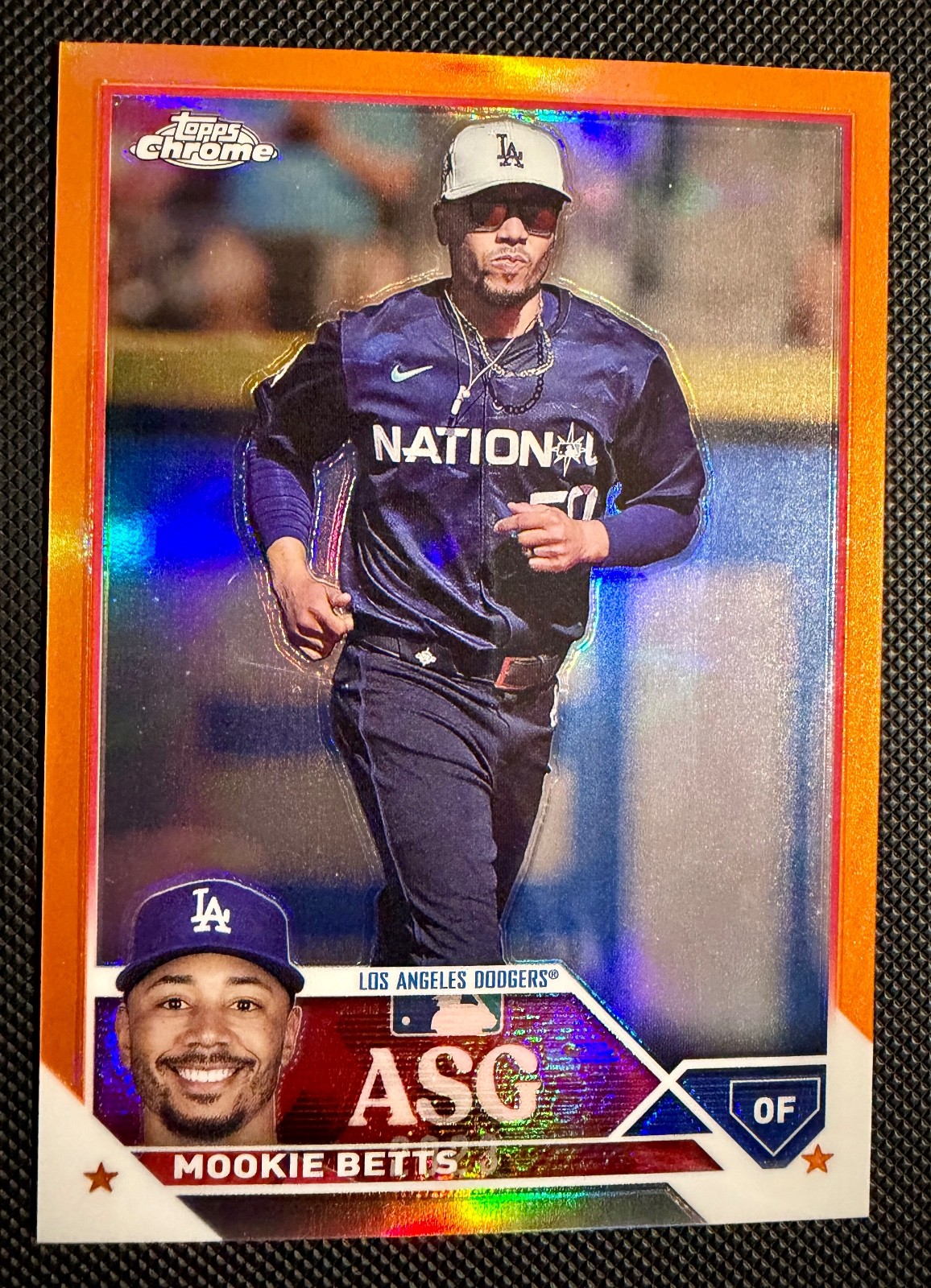 2023 Topps Chrome Update Mookie Betts All-Star Orange Refractor #ASGC-5 (/25)