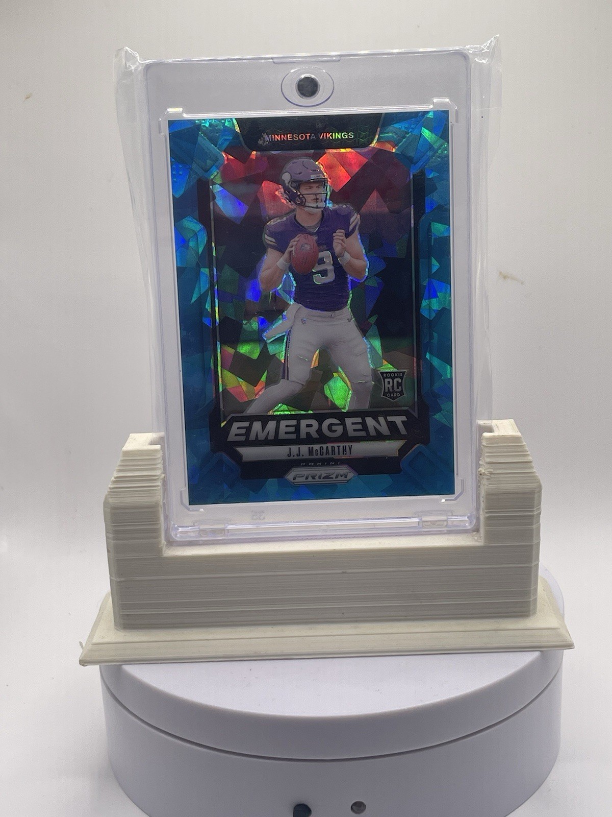 2024 Panini Prizm - Rookies J.J. McCarthy #400 Blue Ice Prizm /99 (RC)