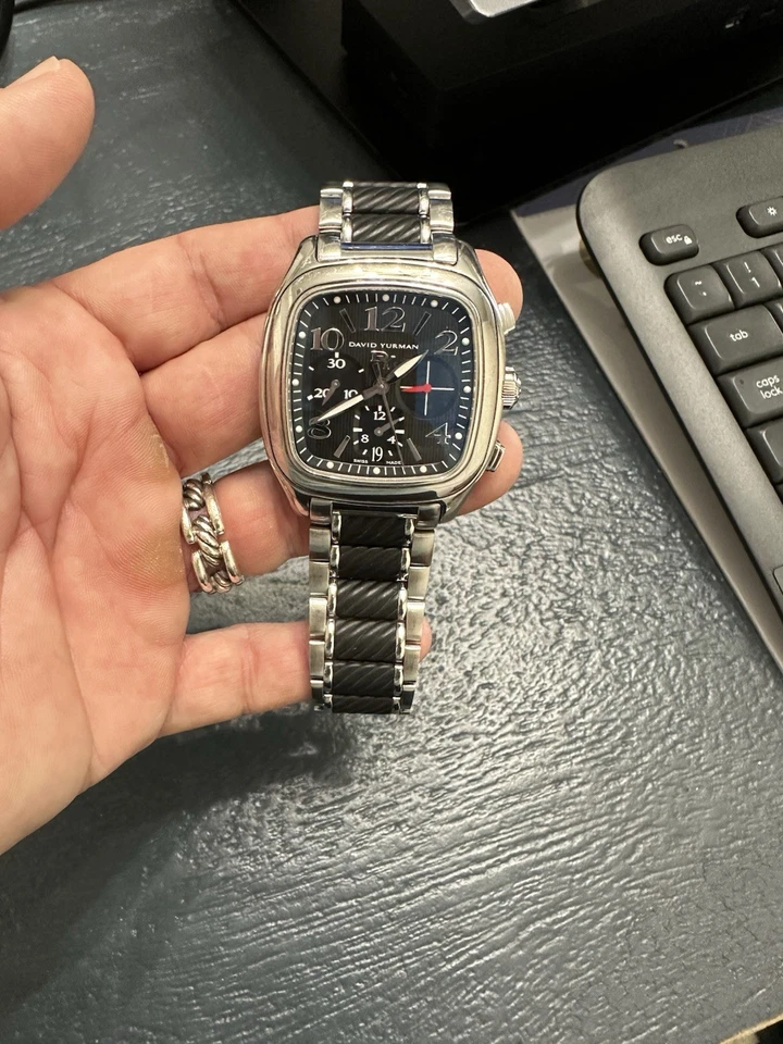 David Yurman 自动纯种不锈钢/橡胶手链计时码表 — 第 3/4 张图片