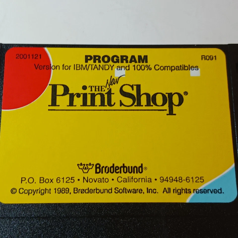 1989 The New Print Shop Computer IBM PC Tandy 3.5" Disk Broderbund Vtg Computing - Image 3 of 4