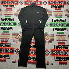 Hugo Boss Mens Tracksuit Set Black Size Medium Jacket Pants Designer Logo C4